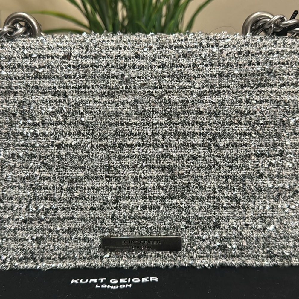 Kurt Geiger Small Shoreditch Metallic Tweed Crossbody Bag - Picture 3 of 13